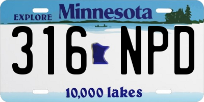 MN license plate 316NPD