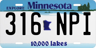 MN license plate 316NPI