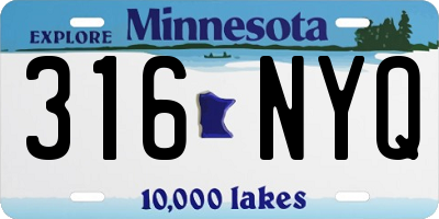 MN license plate 316NYQ