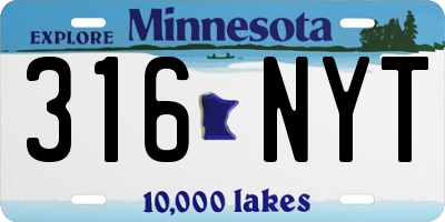 MN license plate 316NYT