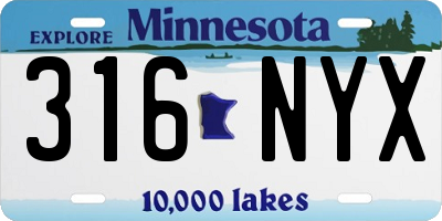 MN license plate 316NYX
