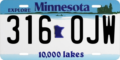 MN license plate 316OJW