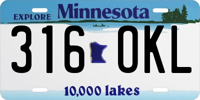 MN license plate 316OKL