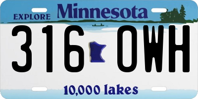 MN license plate 316OWH