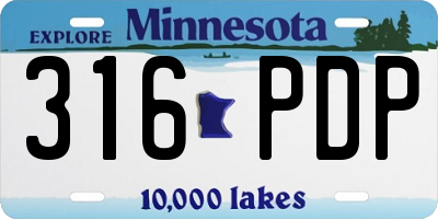 MN license plate 316PDP