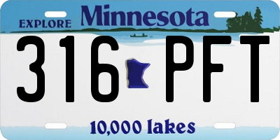 MN license plate 316PFT