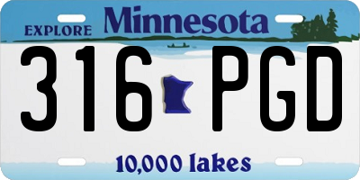MN license plate 316PGD