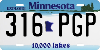 MN license plate 316PGP