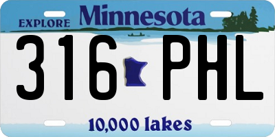 MN license plate 316PHL