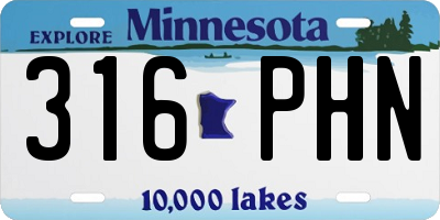 MN license plate 316PHN