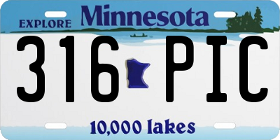 MN license plate 316PIC