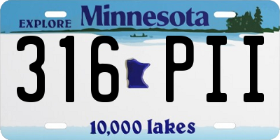 MN license plate 316PII