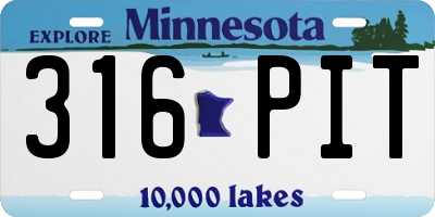 MN license plate 316PIT