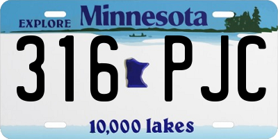 MN license plate 316PJC
