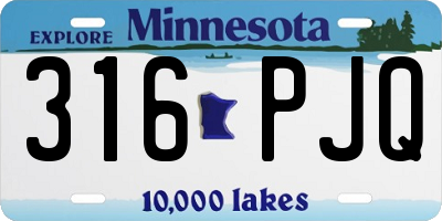 MN license plate 316PJQ