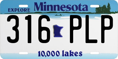 MN license plate 316PLP