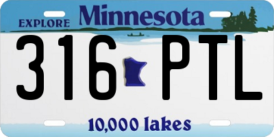 MN license plate 316PTL