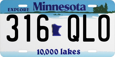 MN license plate 316QLO