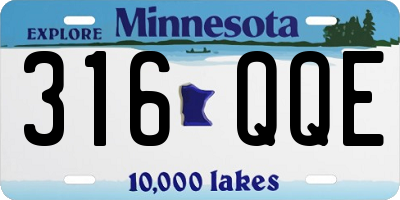 MN license plate 316QQE