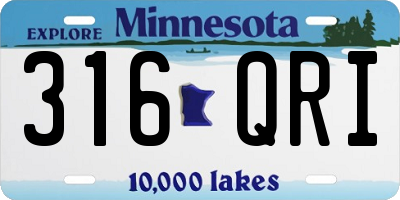 MN license plate 316QRI