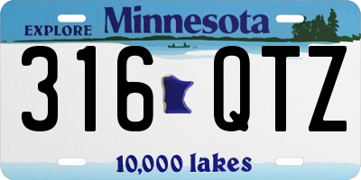 MN license plate 316QTZ