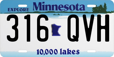 MN license plate 316QVH