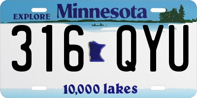 MN license plate 316QYU