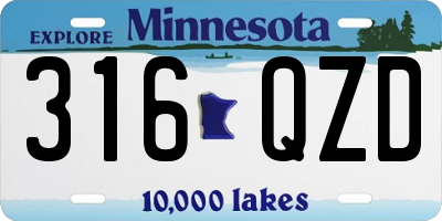 MN license plate 316QZD