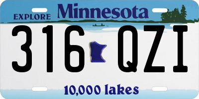 MN license plate 316QZI
