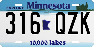 MN license plate 316QZK