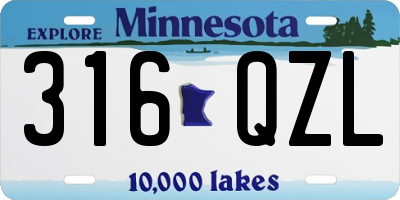 MN license plate 316QZL
