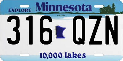 MN license plate 316QZN