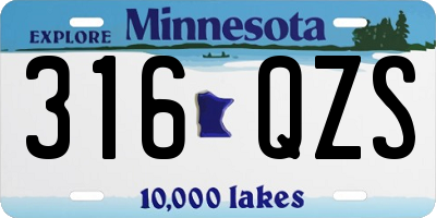 MN license plate 316QZS