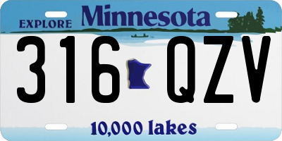 MN license plate 316QZV