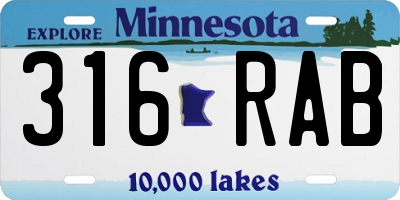 MN license plate 316RAB