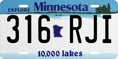 MN license plate 316RJI
