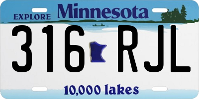 MN license plate 316RJL