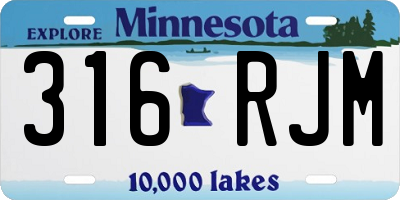 MN license plate 316RJM
