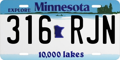 MN license plate 316RJN