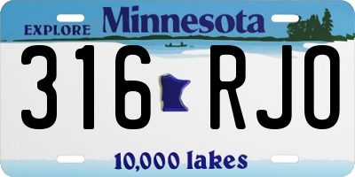 MN license plate 316RJO