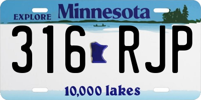 MN license plate 316RJP
