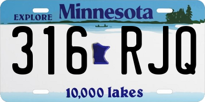 MN license plate 316RJQ