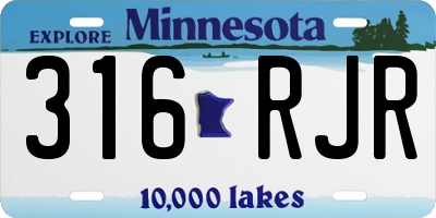 MN license plate 316RJR