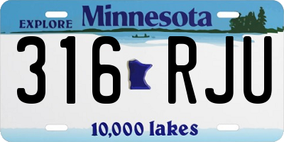 MN license plate 316RJU
