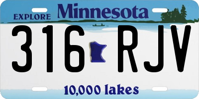 MN license plate 316RJV