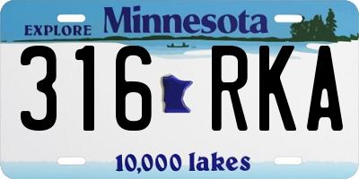 MN license plate 316RKA