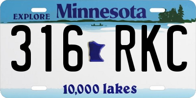 MN license plate 316RKC