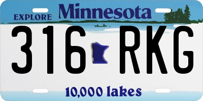 MN license plate 316RKG