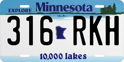 MN license plate 316RKH