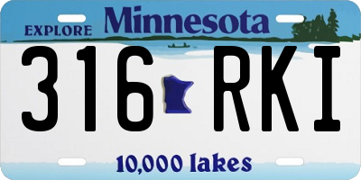 MN license plate 316RKI